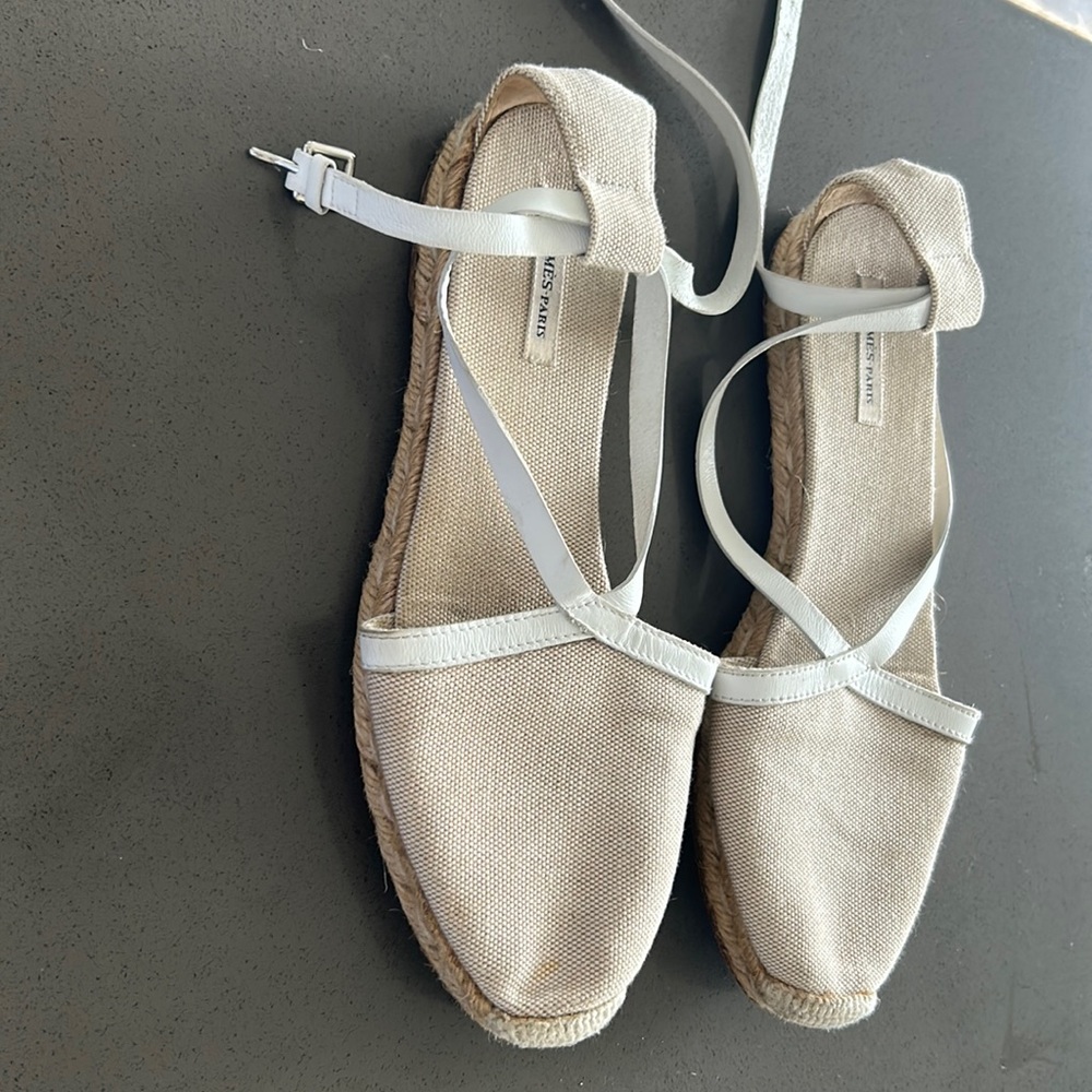 HERMES Paris Flat Ankle Strap Espadrille  sz 39